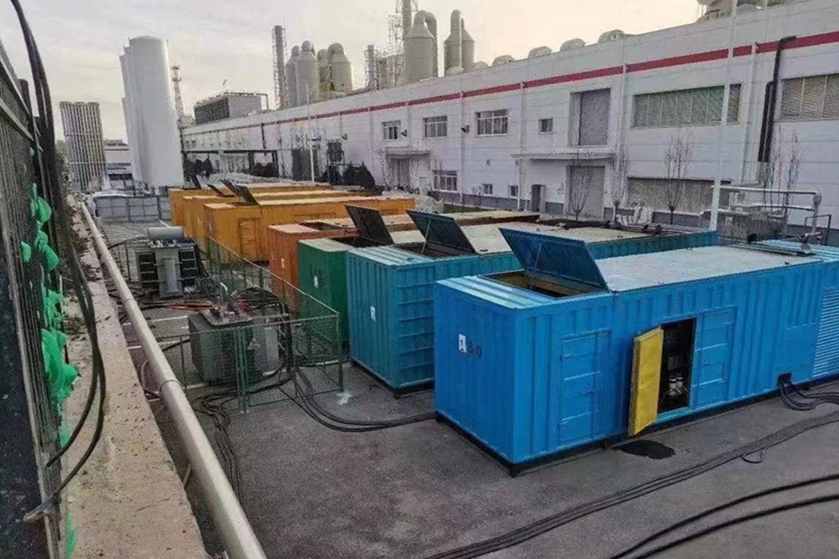 台前发电机租赁施工现场
